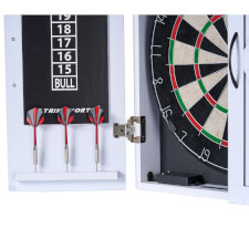 Strikeworth Premium Bristle Dartboard and LED iluminated cabinet darts.