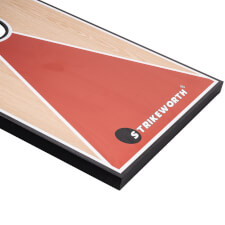 The Strikeworth Cornhole in red.
