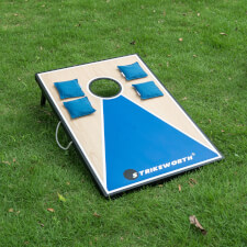 The blue Strikeworth Cornhole.