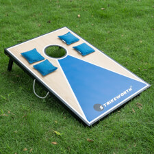 The blue Strikeworth Cornhole.