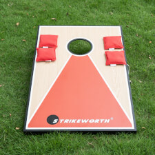 The red Strikeworth Cornhole.