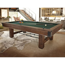 The Brunswick Canton slate bed pool table.