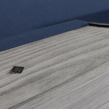 Frame detail of the Brunswick Canton slate bed pool table in rustic grey.