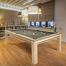 The Brunswick Hickory slate bed pool table.