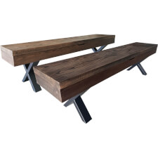 A pair of the Texas Evo benches with storage compartment lids closed.