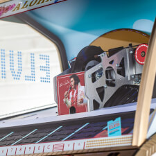 Sound Leisure Elvis Presley Vinyl Aloha cabinet details.