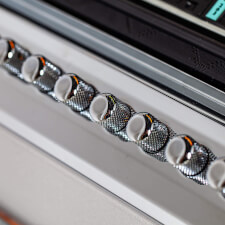 Sound Leisure Streamliner Rocket Vinyl Jukebox cabinet details.