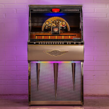 Sound Leisure Streamliner Rocket Vinyl Jukebox lights.