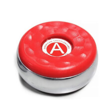 The Sun-Glo American Shuffleboard red puck.