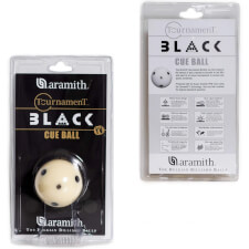 The Aramith Tournament BLACK 2 1/4'' 6 Black Dots in a Blister pool ball