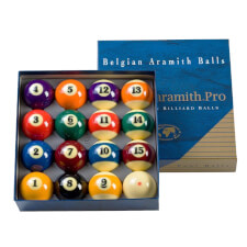 Super Aramith Pro 2¼-inch Pool Ball Set.