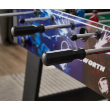 The Bolt football table's hand grips.