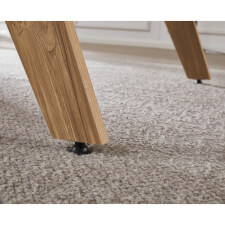 Adjustable feet of the Lifestyle in Oak.