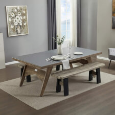 The Lifestyle dining table in Driftwood.