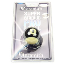 The Aramith Super Pro (50.8mm) Striped 8 Ball in package.