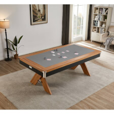 The Twist pool table in Black showing card top.