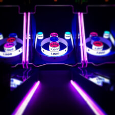 The Ice Ball FX Arcade Alley Bowler installed in a games room.