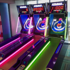 The Ice Ball FX Arcade Alley Bowler installed in a games room.