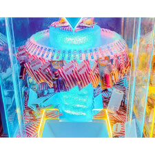 The Win Fall Revolution Single Player Arcade Machine in blue close up.