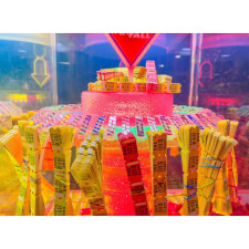 The Win Fall Revolution Single Player Arcade Machine in yellow close-up.