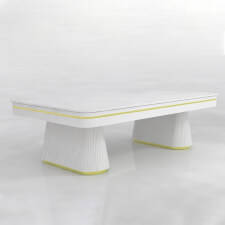 The Fryda Slate Bed Pool Table in Matte White with top.