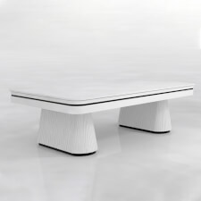 The Fryda Slate Bed Pool Table in Matte White with top.