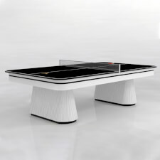 The Fryda Slate Bed Pool Table converted in tennis table.