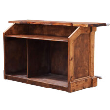 A rear view of the 1550 Home Bar in pine.