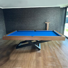 The Bis Slate Bed Pool Table in cherry finish.