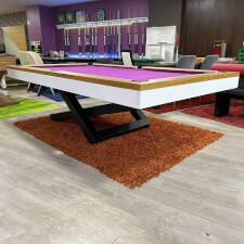 The Bis Slate Bed Pool Table in White and Cherry finish.