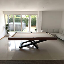 The Bis Slate Bed Pool Table in Walnut finish.