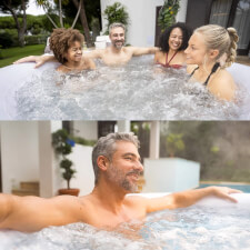 People enjoying the Lay-Z-Spa Cancun AirJet
