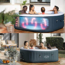 People enjoying the Lay-Z-Spa Ibiza Hot Tub.