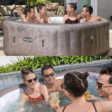 Friends enjoying the Lay-Z-Spa Rome Airjet Hot Tub.