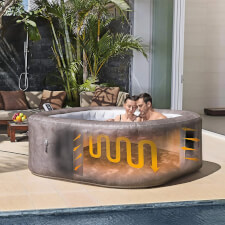Couple enjoying the Lay-Z-Spa Rome Airjet Hot Tub.