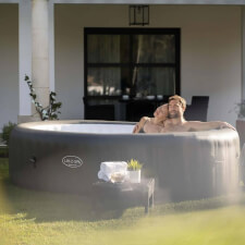 People enjoying Lay-Z-Spa Mauritius AirJet Hot Tub.