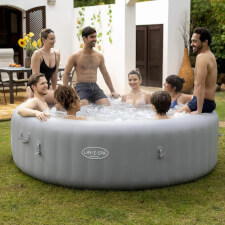 Friends enjoying the Lay-Z-Spa Grenada AirJet Hot Tub.
