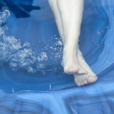 The Lay-Z-Spa Santorini Hydrojet Pro Hot Tub Bubbles.