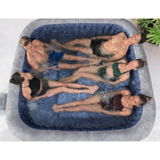 Friends enjoying the Lay-Z-Spa San Francisco HydroJet Pro Hot Tub.