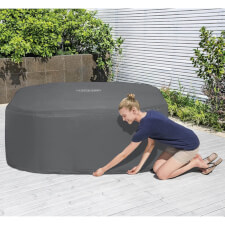 The Square Thermal Hot Tub Cover Placed.