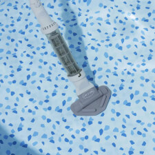 The Lay-Z-Spa Rechargeable Underwater Vacuum in Use.