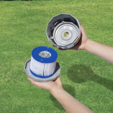 Installing the Lay-Z-Spa Filter Cartridges.