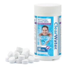 The Lay-Z-Spa Clearwater 1kg Multifunction Chlorine Tablets.