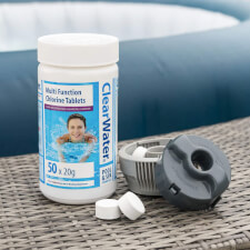 The Lay-Z-Spa Clearwater 1kg Multifunction Chlorine Tablets.
