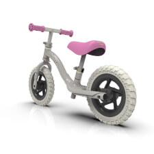 The Ride-Ezy Go Balance Bike in Pink/Silver Colour Option.