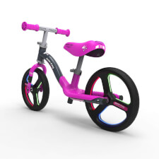 The Ride-ezy Go Glo Balance Bike in Black & Pink Colour Option.