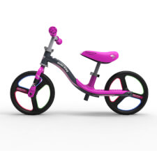 The Ride-ezy Go Glo Balance Bike in Black & Pink Colour Option.