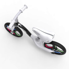 The Ride-ezy Go Glo Balance Bike in Black & Silver Colour Option.