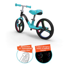 The Ride-ezy Go Glo Balance Bike Features.