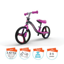 The Ride-ezy Go Glo Balance Bike Features.